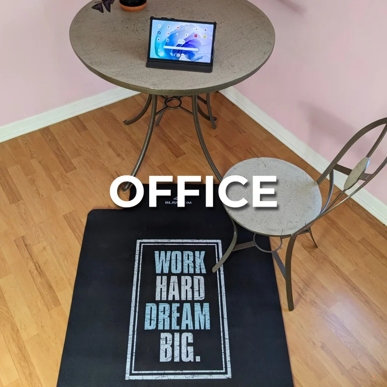 Office chair mat, exercise mat workouts or office decoration mat.